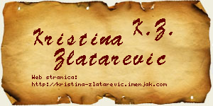 Kristina Zlatarević vizit kartica